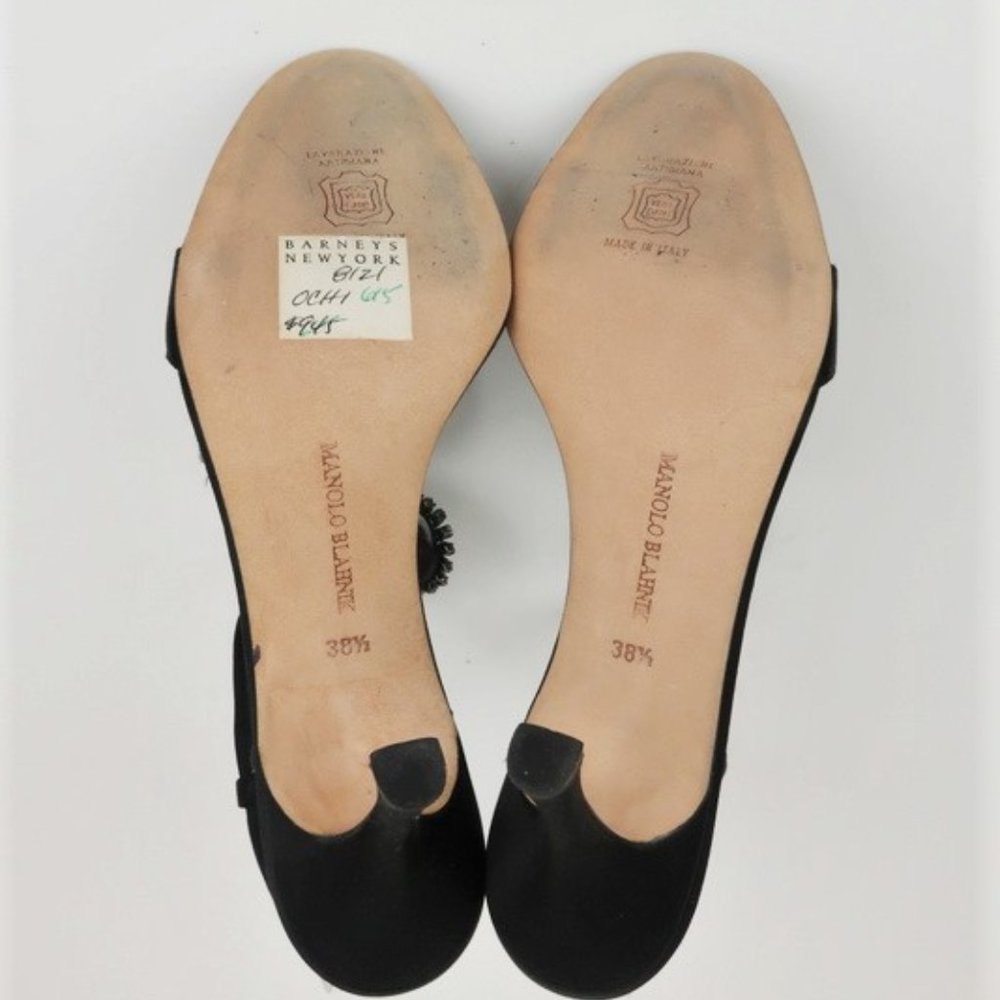 Manolo Blahnik Ochi Crystal Buckle Sandals Black - Picture 6 of 6